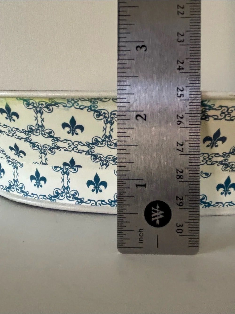 Creative Co-Op White Oval Decorative Tray with Blue Accents